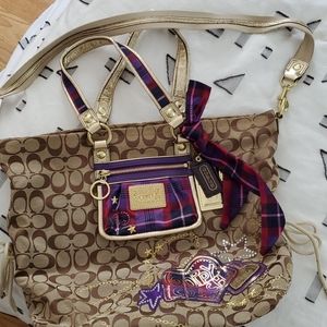 Coach classic canvas poppy handbag